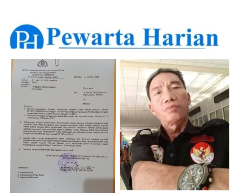 Polresta Manado Tindaklanjuti Aduan Dugaan Korupsi Dana BOS SMK Negeri 5 Manado