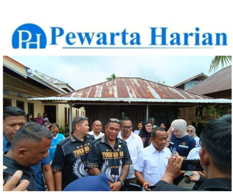 Ketua tosbro 08 Jim yon menyabut kedatangan Menteri ESDM dan gubernur Sulawesi Utara dilangowan