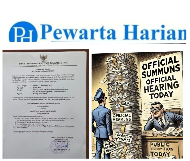 INAKOR: Sekda Manado Harus Hormati Panggilan Lembaga Negara dan Tidak Boleh Entengkan Sidang Komisi Informasi