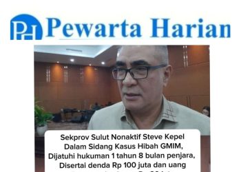 Sidang Kasus Hibah GMIM: Steve Kepel Divonis 1 Tahun 8 Bulan Penjara