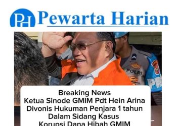 Pdt Hein Arina Divonis 1 Tahun Penjara dalam Kasus Dugaan Korupsi Dana Hibah GMIM